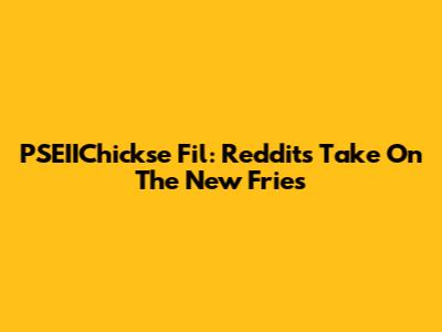 PSEIIChickse Fil: Reddit's Take On The New Fries