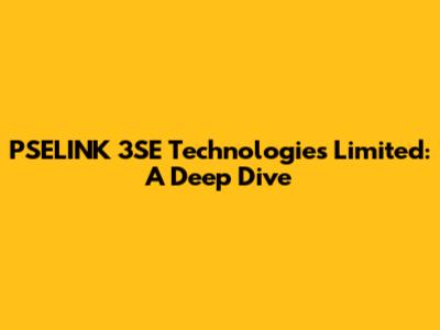 PSELINK 3SE Technologies Limited: A Deep Dive