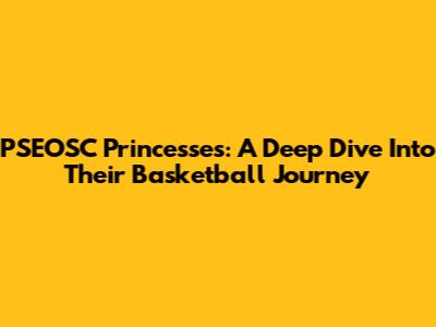 PSEOSC Princesses: A Deep Dive Into Their Basketball Journey