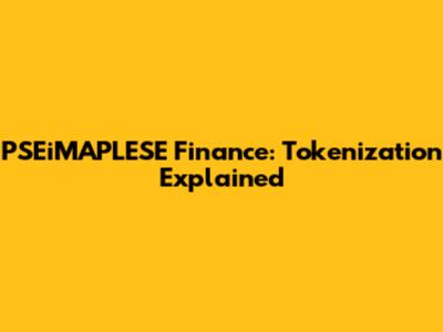 PSEiMAPLESE Finance: Tokenization Explained