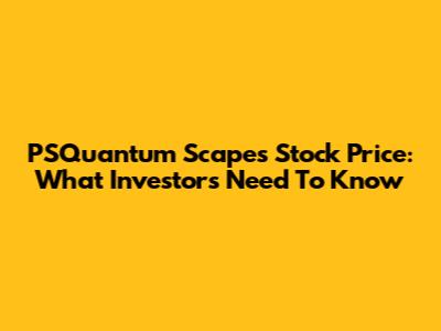 PSQuantum Scapes Stock Price: What Investors Need To Know