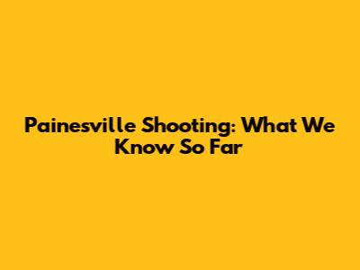 Painesville Shooting: What We Know So Far