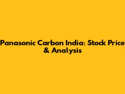 Panasonic Carbon India: Stock Price & Analysis