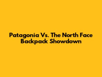Patagonia Vs. The North Face Backpack Showdown