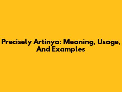 Precisely Artinya: Meaning, Usage, And Examples
