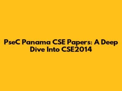 PseC Panama CSE Papers: A Deep Dive Into CSE2014