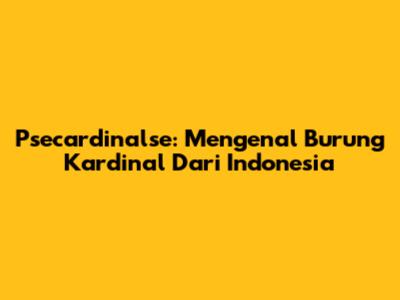 Psecardinalse: Mengenal Burung Kardinal Dari Indonesia