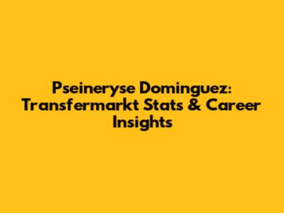Pseineryse Dominguez: Transfermarkt Stats & Career Insights