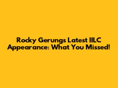 Rocky Gerung's Latest IILC Appearance: What You Missed!