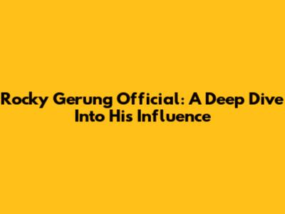 Rocky Gerung Official: A Deep Dive Into His Influence