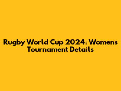 Rugby World Cup 2024: Women's Tournament Details