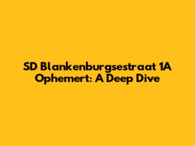 SD Blankenburgsestraat 1A Ophemert: A Deep Dive