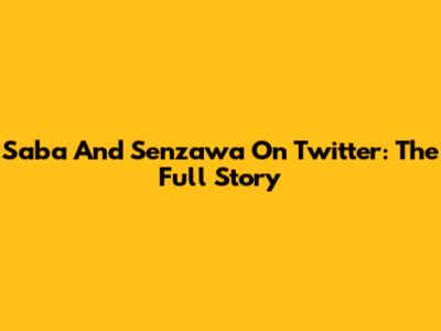 Saba And Senzawa On Twitter: The Full Story