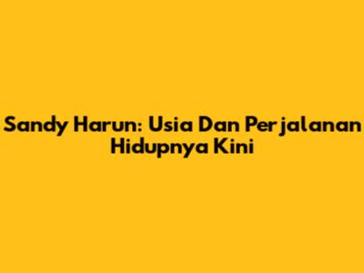 Sandy Harun: Usia Dan Perjalanan Hidupnya Kini