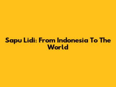 Sapu Lidi: From Indonesia To The World