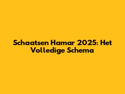 Schaatsen Hamar 2025: Het Volledige Schema