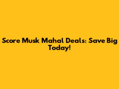 Score Musk Mahal Deals: Save Big Today!