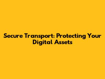 Secure Transport: Protecting Your Digital Assets