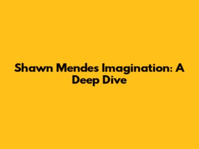 Shawn Mendes' "Imagination": A Deep Dive