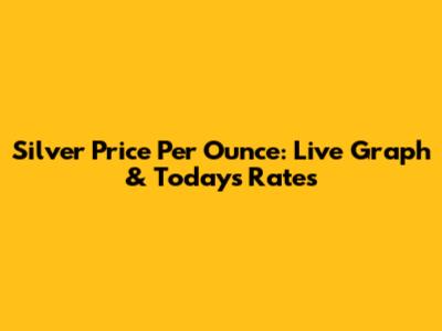 Silver Price Per Ounce: Live Graph & Today's Rates