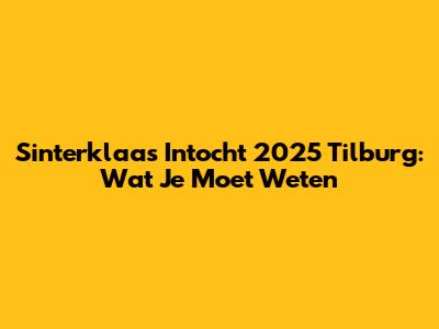 Sinterklaas Intocht 2025 Tilburg: Wat Je Moet Weten