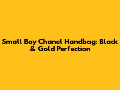 Small Boy Chanel Handbag: Black & Gold Perfection