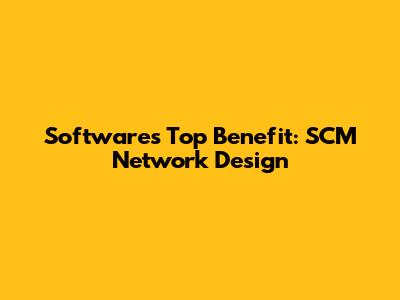 Software's Top Benefit: SCM Network Design