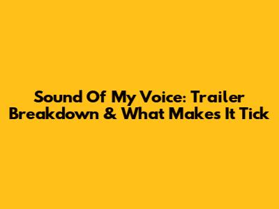 Sound Of My Voice: Trailer Breakdown & What Makes It Tick