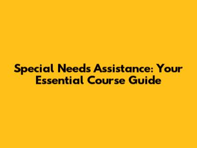 Special Needs Assistance: Your Essential Course Guide