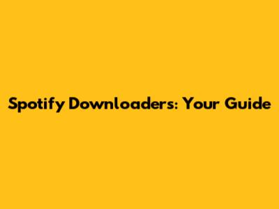 Spotify Downloaders: Your Guide