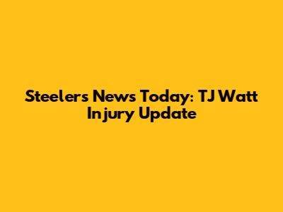 Steelers News Today: TJ Watt Injury Update