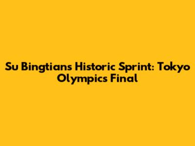 Su Bingtian's Historic Sprint: Tokyo Olympics Final