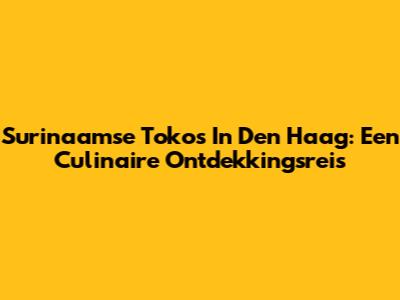 Surinaamse Toko's In Den Haag: Een Culinaire Ontdekkingsreis