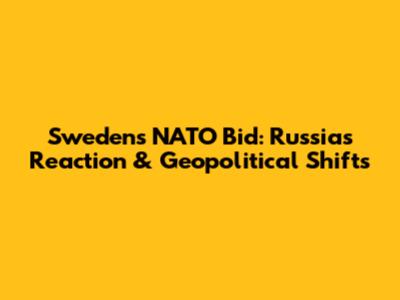 Sweden's NATO Bid: Russia's Reaction & Geopolitical Shifts