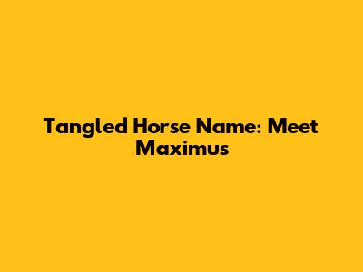 Tangled Horse Name: Meet Maximus