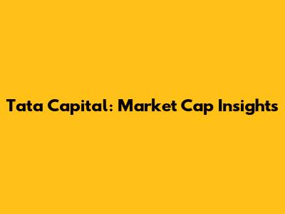 Tata Capital: Market Cap Insights