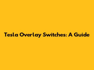 Tesla Overlay Switches: A Guide