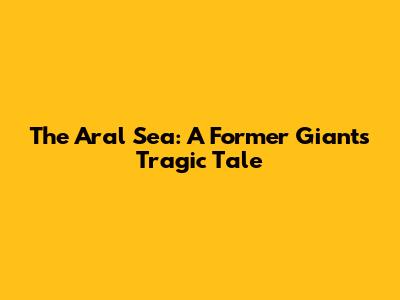 The Aral Sea: A Former Giant's Tragic Tale