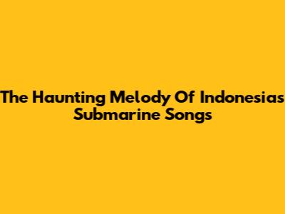 The Haunting Melody Of Indonesia's Submarine Songs