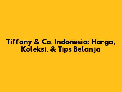 Tiffany & Co. Indonesia: Harga, Koleksi, & Tips Belanja