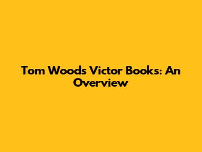 Tom Wood's Victor Books: An Overview