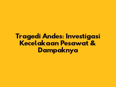Tragedi Andes: Investigasi Kecelakaan Pesawat & Dampaknya