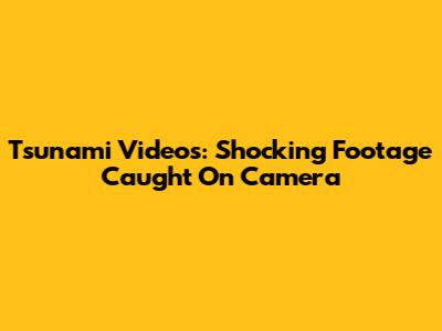 Tsunami Videos: Shocking Footage Caught On Camera