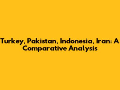 Turkey, Pakistan, Indonesia, Iran: A Comparative Analysis