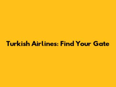 Turkish Airlines: Find Your Gate