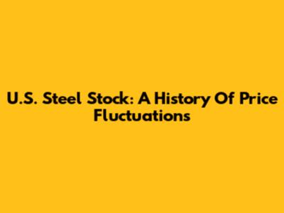 U.S. Steel Stock: A History Of Price Fluctuations