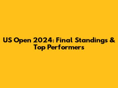 US Open 2024: Final Standings & Top Performers
