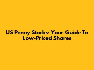 US Penny Stocks: Your Guide To Low-Priced Shares