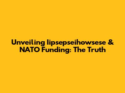 Unveiling Iipsepseihowsese & NATO Funding: The Truth