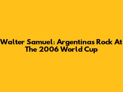 Walter Samuel: Argentina's Rock At The 2006 World Cup